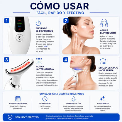Masajeador Facial LED Reafirmante ✨