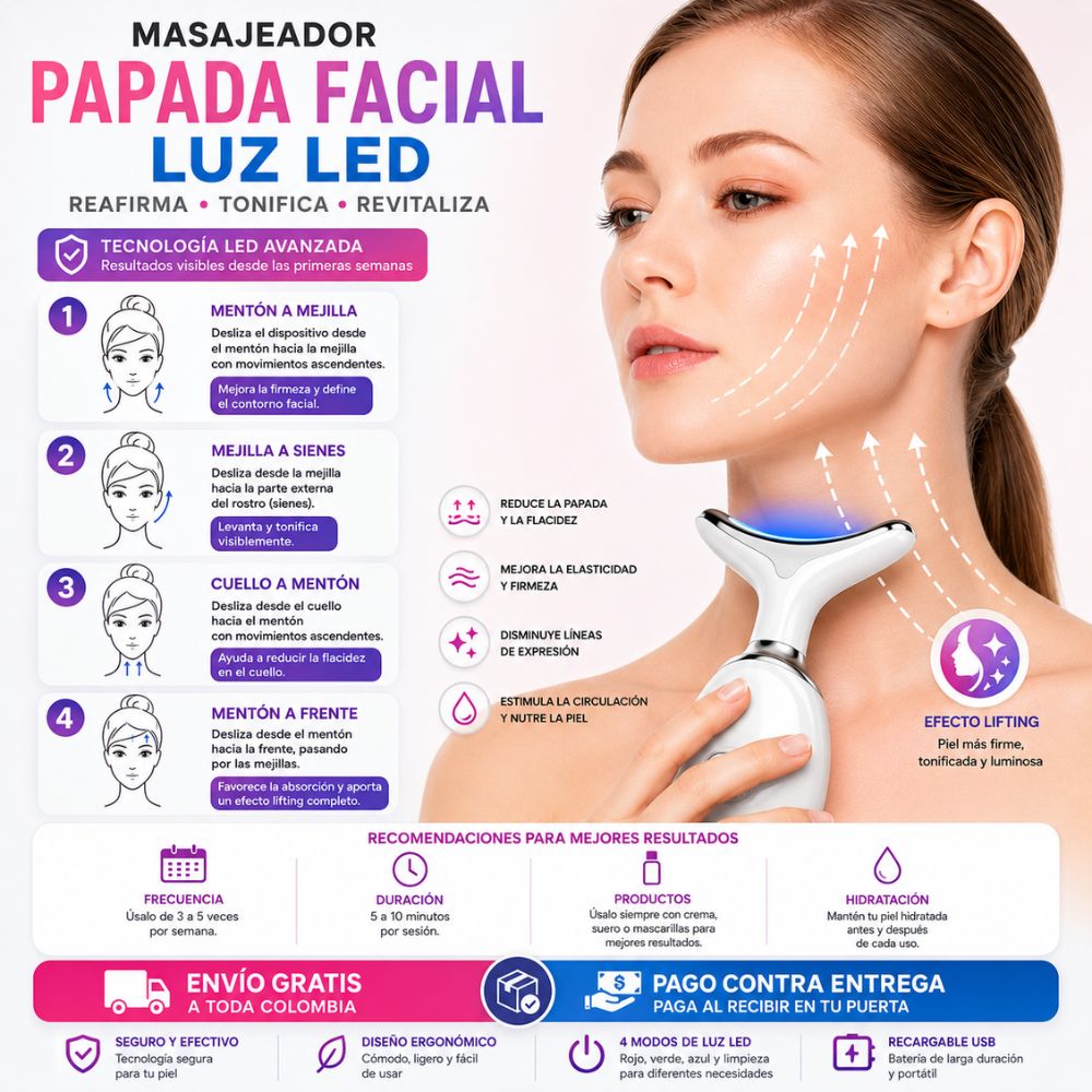 Masajeador Facial LED Reafirmante ✨