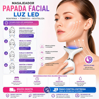 Masajeador Facial LED Reafirmante ✨